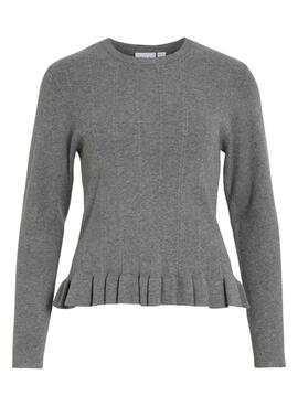 Vila Vinorthy grauer Pullover für Damen