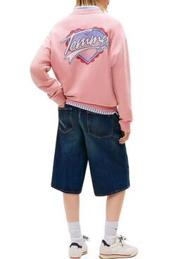Tommy Jeans Sweatshirt Heart rosa für Damen