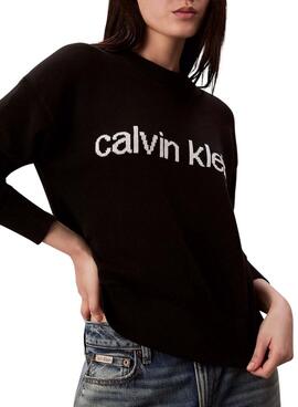 Calvin Klein Baumwollgrafik Jersey in Schwarz für Damen.