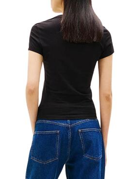 T-Shirt Tommy Jeans Bling Linear schwarz für Damen.