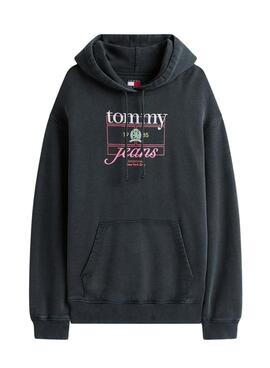Sweatshirt Tommy Jeans Crest Flag Schwarz für Damen