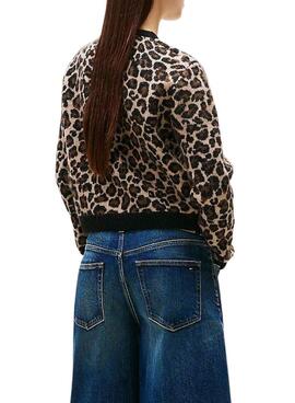 Jacke Tommy Jeans Leopard Braun für Damen