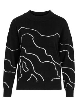 Vila Vitif schwarzer Pullover für Damen