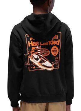 Jordan Air Has Landed Kapuzenpullover Schwarz für Kinder
