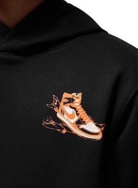 Jordan Air Has Landed Kapuzenpullover Schwarz für Kinder