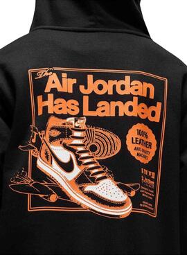Jordan Air Has Landed Kapuzenpullover Schwarz für Kinder