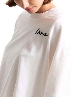 T-Shirt Vans Script weiß für Damen