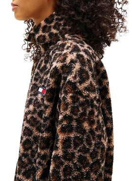 Tommy Jeans Teddy Leoparden-Jacke für Damen
