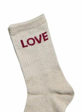 Socken Pieces Anna beige für Damen