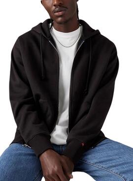 Sweatshirt Levis Authentic Zip in Schwarz für Herren.
