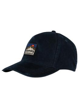 Mütze Superdry Graphic Cord Trucker Marineblauer Kordstoff