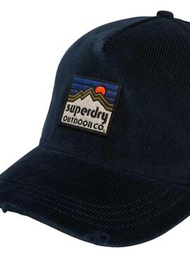 Mütze Superdry Graphic Cord Trucker Marineblauer Kordstoff