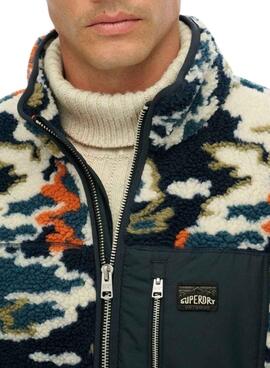 Polar Superdry Printed Fleece Zip mit mehrfarbigem Druck für Herren