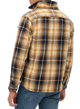 Hemd Superdry Merchant Heavy Checked Flanell Gelb für Herren