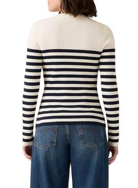 Levis Adrienne gestreiftes Pullover in Weiß und Blau für Damen