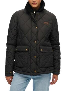 Superdry Cord Trimmed Liner Jacke in Schwarz für Damen