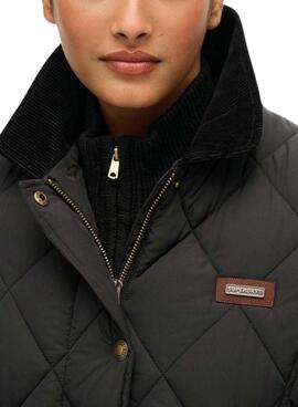 Superdry Cord Trimmed Liner Jacke in Schwarz für Damen