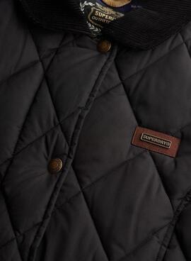 Superdry Cord Trimmed Liner Jacke in Schwarz für Damen