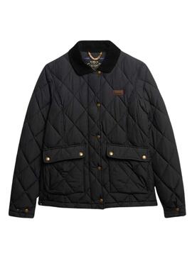 Superdry Cord Trimmed Liner Jacke in Schwarz für Damen