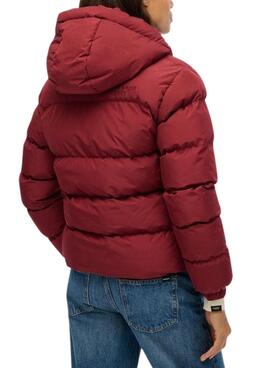 Superdry Kapuzen Sport Puffer Steppjacke in Burgunder für Damen