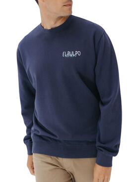 Sweatshirt El Pulpo blaues Logo für Herren.