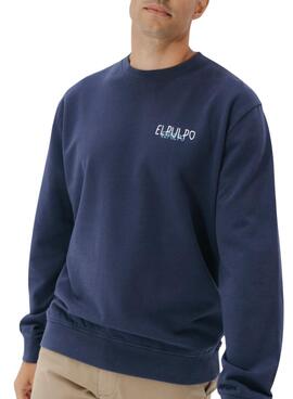 Sweatshirt El Pulpo blaues Logo für Herren.