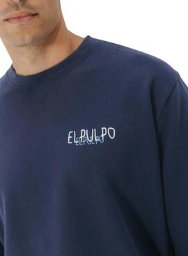 Sweatshirt El Pulpo blaues Logo für Herren.