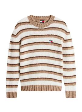 Pullover Tommy Jeans Streifen Beige für Herren