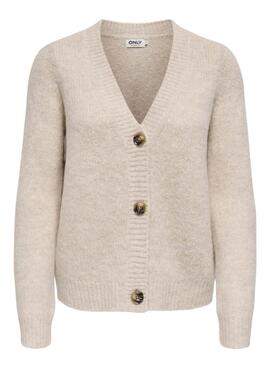 Strickjacke ONLY Zoey in Beige für Damen.
