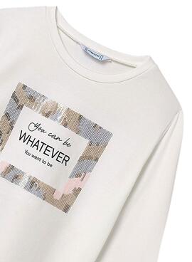 T-shirt Mayoral Whatever weiß für Mädchen