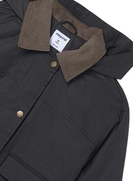 Gewachste Jacke von Mayoral in Schwarz für Mädchen.