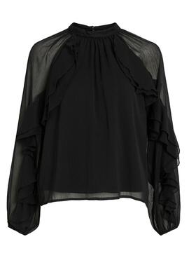 Bluse Vila Vibinna schwarz für Damen