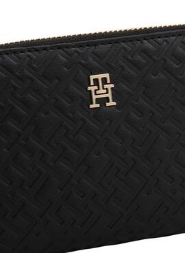 Brieftasche Tommy Hilfiger Monogramm schwarz für Damen