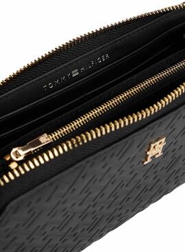 Brieftasche Tommy Hilfiger Monogramm schwarz für Damen