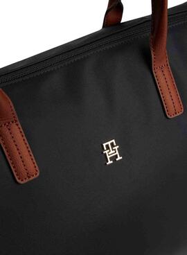 Handtasche Tommy Hilfiger Maxi Tote Nylon Schwarz für Damen.