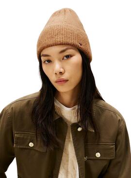Mütze Tommy Hilfiger Fluffy beige für Damen
