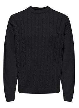 Pullover Only and Sons Lamard marineblau für Herren