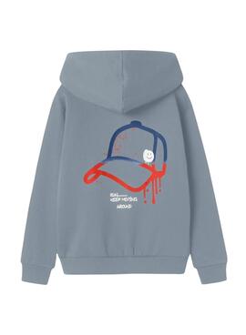Kapuzenpullover Name It Notus blau für Jungen.
