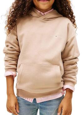 Tommy Hilfiger Mini Corp Beige Kapuzenpullover für Mädchen und Jungen