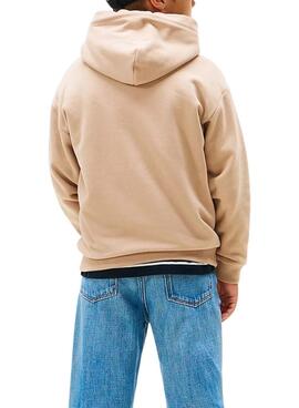 Tommy Hilfiger Mini Corp Beige Kapuzenpullover für Mädchen und Jungen