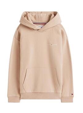 Tommy Hilfiger Mini Corp Beige Kapuzenpullover für Mädchen und Jungen