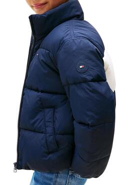 Gepolsterter Tommy Hilfiger Flag Marineblauer Mantel für Jungen und Mädchen