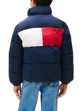 Gepolsterter Tommy Hilfiger Flag Marineblauer Mantel für Jungen und Mädchen