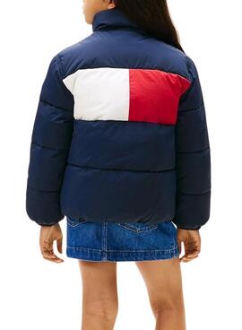 Gepolsterter Tommy Hilfiger Flag Marineblauer Mantel für Jungen und Mädchen