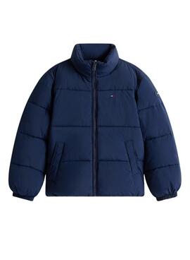 Gepolsterter Tommy Hilfiger Flag Marineblauer Mantel für Jungen und Mädchen
