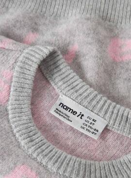 Pullover Name It Foline grau für Mädchen.