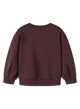 Sweatshirt Name It Fovi in Bordeauxrot für Mädchen.