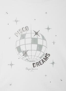 Pepe Jeans Amberly T-Shirt in Weiß für Mädchen.