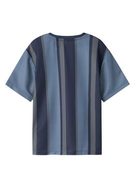 T-shirt Name It Bibile in blau und grau für Jungen