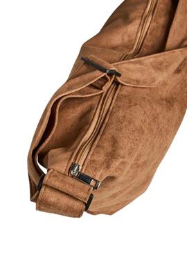 Handtasche Pieces Amanda Wildleder braun für Damen